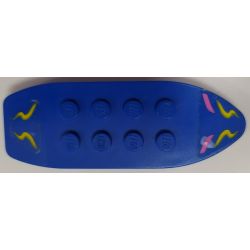 Fabuland Skateboard with Yellow and Dark Pink Decorative Swishes Pattern (Stickers) - Set 5870