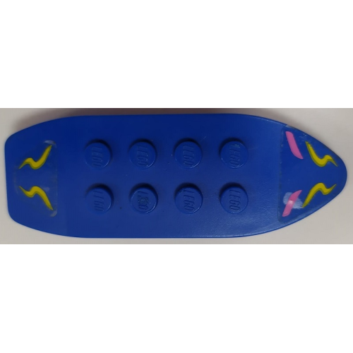Деталь LEGO 2146pb01 Fabuland Skateboard with Yellow and Dark Pink Decorative Swishes Pattern (Stickers) - Set 5870