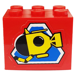 Stickered Assembly 3 x 2 x 2 with Divers Pattern (Sticker) - Set 6560 - 2 Brick 2 x 3