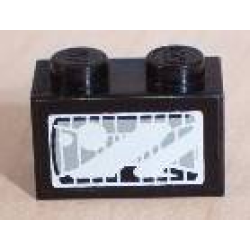 Brick 1 x 2 with Headlight Light Gray Pattern (Sticker) - Set 8280 Brick 1 x 2 with Headlight Light Gray Pattern (Sticker) - Set 8280