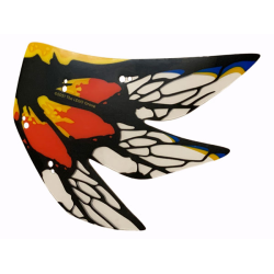 Plastic Part for Set 75574 - Wing Dragon Toruk Right Wingtip with Black Veins and Red, Bright Light Orange, Yellow, and Blue Trim Pattern
