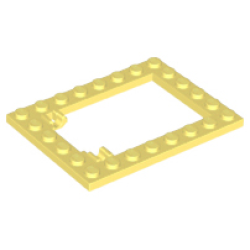 Plate, Modified 6 x 8 Trap Door Frame Horizontal (Long Pin Holders) - Bright Light Yellow