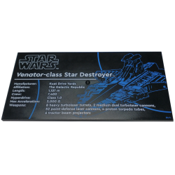 Tile 8 x 16 with Bottom Tubes, Textured Surface with Star Wars Venator-class Star Destroyer Pattern