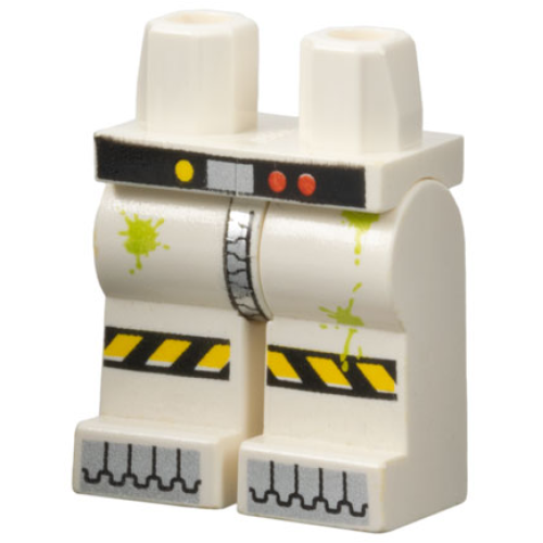 Деталь LEGO 970c00pb0118 Hips and Legs with Zipper and Lime Spots and Black Belt Pattern