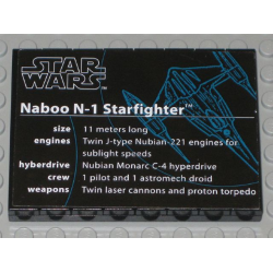 Stickered Assembly 8 x 6 x 2/3 with Naboo N-1 Starfighter Data Pattern (Sticker) - Set 10026 - 1 Plate 6 x 8, 8 Tile 1 x 6 Stickered Assembly 8 x 6 x 2/3 with Naboo N-1 Starfighter Data Pattern (Sticker) - Set 10026 - 1 Plate 6 x 8, 8 Tile 1 x 6