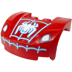 Vehicle, Mudguard 3 x 4 x 1 2/3 Curved Front with White Headlights, Spider and Web with Medium Azure Outline Pattern Vehicle, Mudguard 3 x 4 x 1 2/3 Curved Front with White Headlights, Spider and Web with Medium Azure Outline Pattern