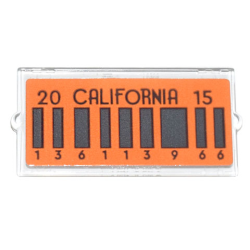 Glass for Window 1 x 2 x 3 with License Plate 'CALIFORNIA' '20' '15' and Dark Bluish Gray Barcode and '136113966' Pattern (Sticker) - Set 10300