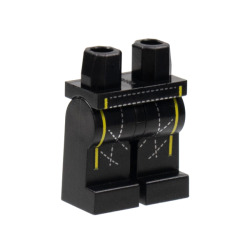 Hips and Legs with Yellow Stripes, Diagonal Gold Dotted Stitching Pattern