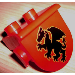 Duplo, Plate 1 x 2 with Overhang with Black Dragon Pattern Duplo, Plate 1 x 2 with Overhang with Black Dragon Pattern