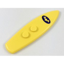 Minifigure, Utensil Surfboard Standard with Dark Purple Batman Logo Pattern