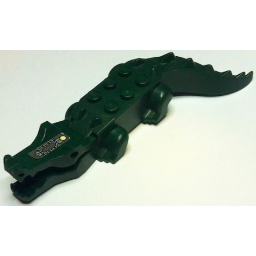 Деталь LEGO 6026c01pb01 Alligator / Crocodile with 8 Teeth with Circuitry on Upper Jaw Pattern (Sticker) - Set 8632