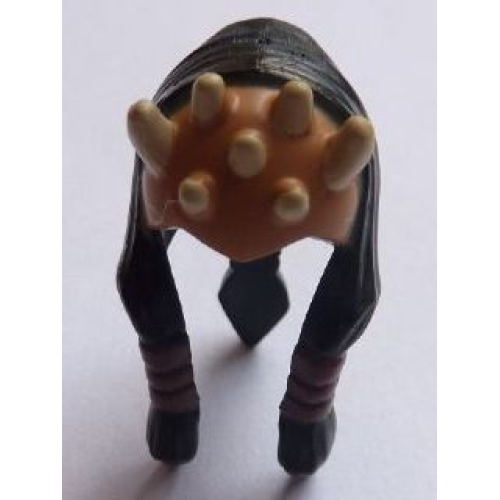 Деталь LEGO 92760pb01 Minifigure, Headgear Headdress SW Zabrak Front Skull Spikes and Hair Eeth Koth Pattern