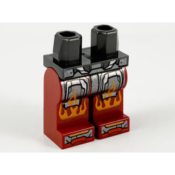 Hips and Dark Red Legs with Silver Armor and Orange Flames Pattern Hips and Dark Red Legs with Silver Armor and Orange Flames Pattern