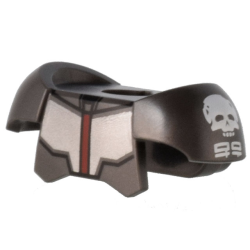 Minifigure Armor Breastplate with Shoulder Pads and 2 Back Studs with SW Wrecker Chest Armor with Dark Red Line and Skulls Pattern