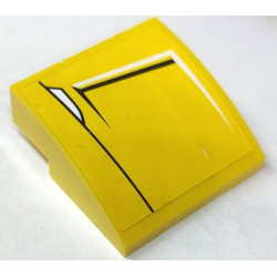 Stickered Assembly 3 x 3 x 1 with Air Intake with Black and White Lines Pattern Model Left Side (Sticker) - Set 8169 - 3 Slope, Curved 3 x 1