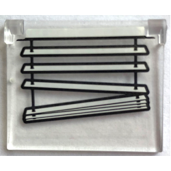 Glass for Window 1 x 4 x 3 - Opening with Venetian Blinds Down Pattern (Sticker) - Set 21336