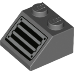 Slope 45 2 x 2 with Silver Grille and Black Rivets Pattern