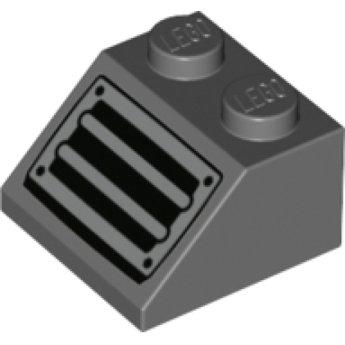 Деталь LEGO 3039pb141 Slope 45 2 x 2 with Silver Grille and Black Rivets Pattern