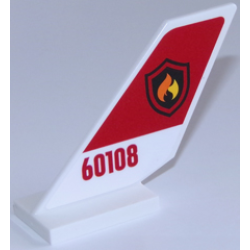 Tail Shuttle with Fire Logo Badge on Red Background and Red '60108' on White Background Pattern on Both Sides (Stickers) - Set 60108 Tail Shuttle with Fire Logo Badge on Red Background and Red '60108' on White Background Pattern on Both Sides (Stickers) - Set 60108