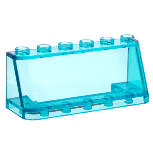Деталь LEGO 4176 Windscreen 2 x 6 x 2 - Trans-Light Blue
