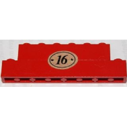 Stickered Assembly 8 x 1 x 2 with Number 16 in Oval Pattern (Sticker) - Set 1620-2 - 1 Brick 1 x 8, 1 Brick 1 x 6 Stickered Assembly 8 x 1 x 2 with Number 16 in Oval Pattern (Sticker) - Set 1620-2 - 1 Brick 1 x 8, 1 Brick 1 x 6