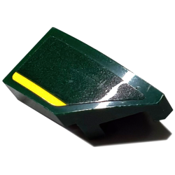 Wedge 2 x 1 x 2/3 Right with Yellow Stripe Pattern (Sticker) - Set 76907