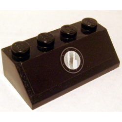 Slope 45 2 x 4 with Gray Porthole Pattern (Sticker) - Set 7885