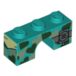 Arch 1 x 3 with Black and Silver Heart Camouflage and Radio Pattern