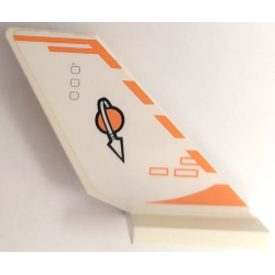 Tail Shuttle with Orange and White Classic Space Logo and Stripes Pattern Model Right Side (Sticker) - Set 7649 Tail Shuttle with Orange and White Classic Space Logo and Stripes Pattern Model Right Side (Sticker) - Set 7649