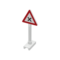 Road Sign Triangle with Dangerous Intersection Pattern Road Sign Triangle with Dangerous Intersection Pattern