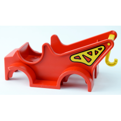 Duplo Car Body Truck with Crane Pattern (Fits over Car Base 2 x 6) with Yellow Duplo Hook Long with Cross Bar Duplo Car Body Truck with Crane Pattern (Fits over Car Base 2 x 6) with Yellow Duplo Hook Long with Cross Bar