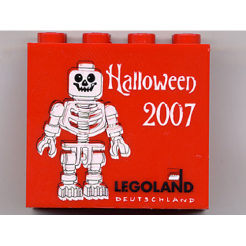 Деталь LEGO 30144pb046 Brick 2 x 4 x 3 with Legoland Deutschland Halloween 2007 and Skeleton Minifigure Pattern
