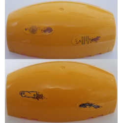 Windscreen 10 x 6 x 3 Bubble Canopy Double Tapered with Square Front Cutout with Gold Ravagers Emblem, Metal Bracket and Damage Pattern (Stickers) - Set 76080