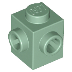 Brick, Modified 1 x 1 with Studs on 2 Sides, Adjacent - Sand Green Brick, Modified 1 x 1 with Studs on 2 Sides, Adjacent - Sand Green