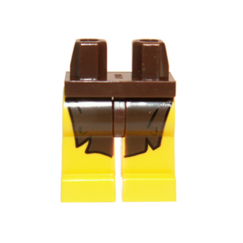 Деталь LEGO 970c03pb16 Hips and Yellow Legs with Dark Brown Loincloth Pattern