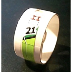 Cylinder 4 x 4 x 1 2/3 with Pin Holes and Center Bar with Black Number 21 Pattern Model Left (Sticker) - Set 8899 Cylinder 4 x 4 x 1 2/3 with Pin Holes and Center Bar with Black Number 21 Pattern Model Left (Sticker) - Set 8899