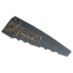 Wedge 10 x 3 Right with Dark Tan Quarter Circle Tribal Pattern (Sticker) - Set 75186