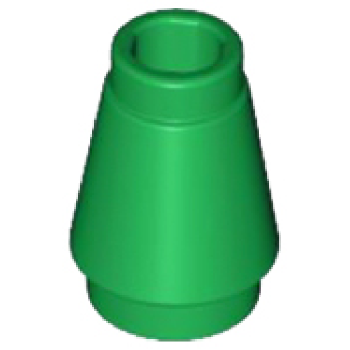 Деталь LEGO 4589b Cone 1 x 1 with Top Groove - Green