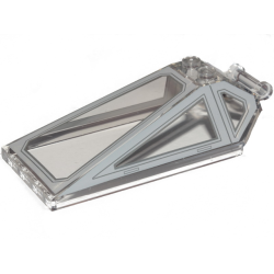 Windscreen 8 x 4 x 2 with 2 Studs and Bar Handle with Light Bluish Gray Cockpit Window Frames with Lines Pattern Windscreen 8 x 4 x 2 with 2 Studs and Bar Handle with Light Bluish Gray Cockpit Window Frames with Lines Pattern