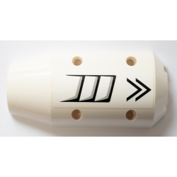 Vehicle, Tipper Drum 3 x 6 x 10 Half with 4 Pin Holes with Black and Light Bluish Gray Air Vents and 2 Chevrons Pattern Model Left Side (Sticker) - Set 42052 Vehicle, Tipper Drum 3 x 6 x 10 Half with 4 Pin Holes with Black and Light Bluish Gray Air Vents and 2 Chevrons Pattern Model Left Side (Sticker) - Set 42052