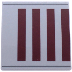 Tile 4 x 4 with SW Dark Red Rectangles and Dark Bluish Gray Lines Pattern
