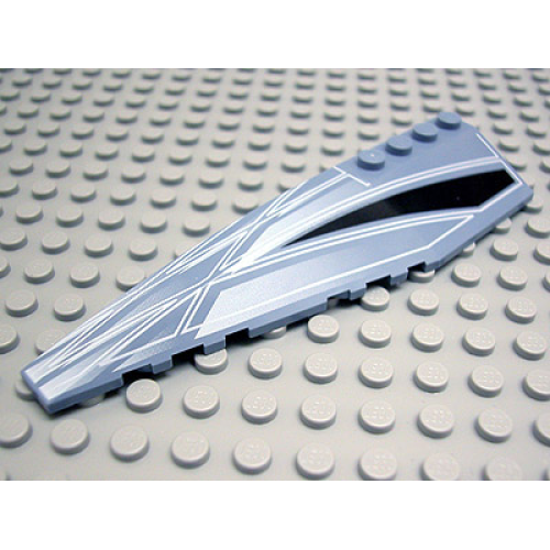 Деталь LEGO 42061pb05 Wedge 12 x 3 Left with Alpha Team Arctic Wraparound Pattern