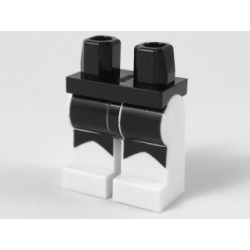 Деталь LEGO 970c01pb48 Hips and White Legs with Black Scalloped Panels Pattern