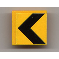 Road Sign 2 x 2 Square with Clip with Black Chevron Pattern (Sticker) - Set 8364