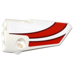 Technic, Panel Fairing # 4 Small Smooth Long, Side B with Red Curved Stripes Pattern (Sticker) - Set 42040 Technic, Panel Fairing # 4 Small Smooth Long, Side B with Red Curved Stripes Pattern (Sticker) - Set 42040