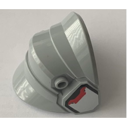 Large Figure Armor, Shoulder - 2 x 4 Brick Base with Curved Ends and Side Studs with Silver Plate with Red Stripe and Black Line Pattern on Both Sides Model Right Side (Stickers) - Set 75973