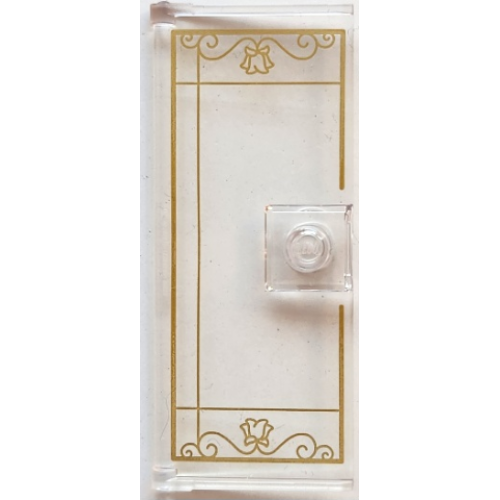 Деталь LEGO 80683pb009 Door 1 x 3 x 6 with Stud Handle with Gold Lattice, Flowers and Filigree Pattern