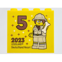 Brick 2 x 4 x 3 with Besuchsmeister 5 Bronze 2023 LEGOLAND Deutschland Resort Pattern