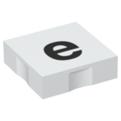 Duplo, Tile 2 x 2 with Black Lowercase Letter e Pattern