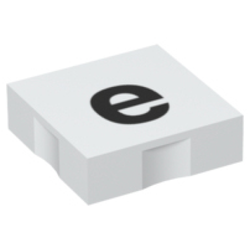 Деталь LEGO 6309pb049 Duplo, Tile 2 x 2 with Black Lowercase Letter e Pattern